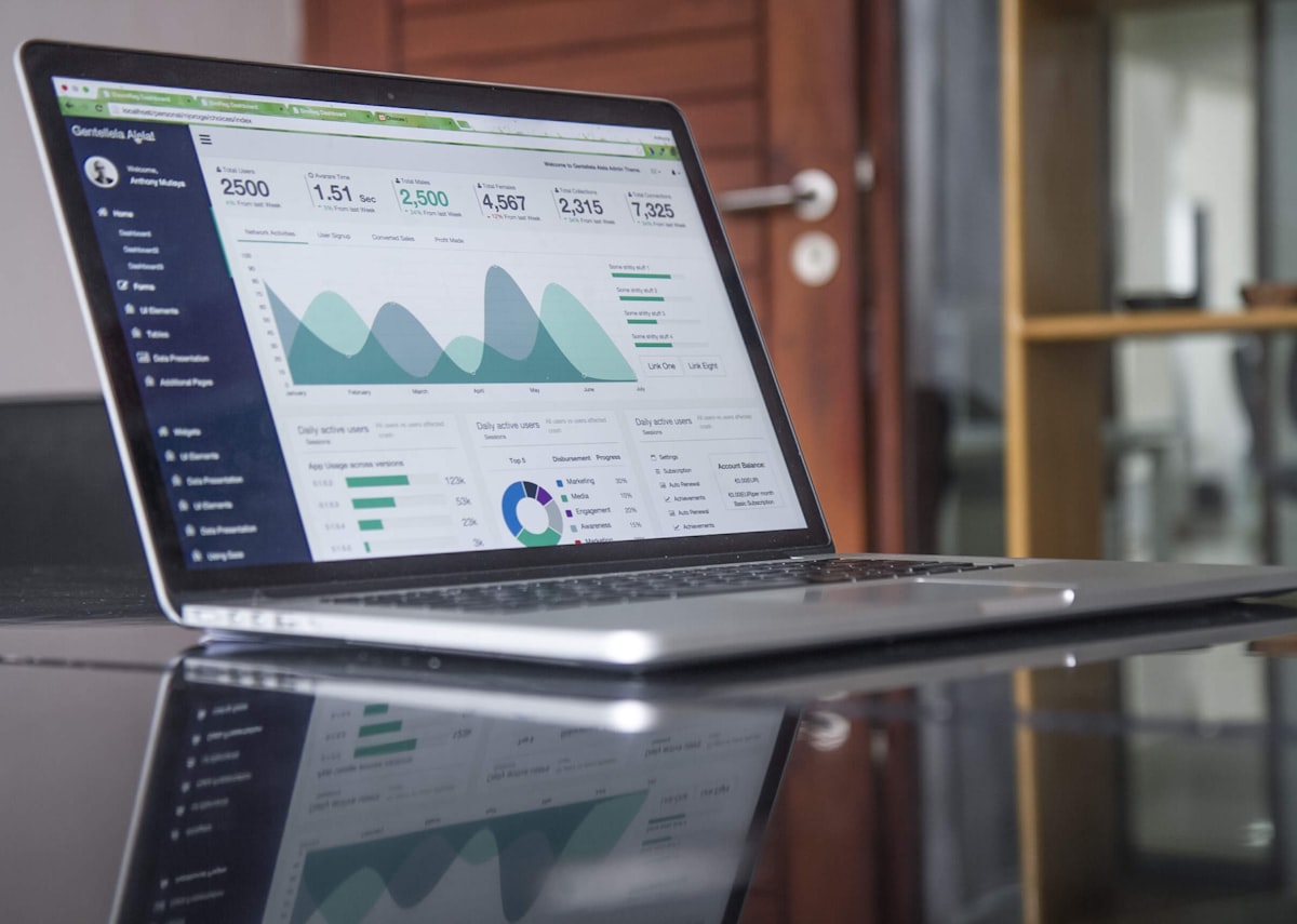 Google Ads campaign analytics dashboard on laptop